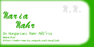 maria mahr business card